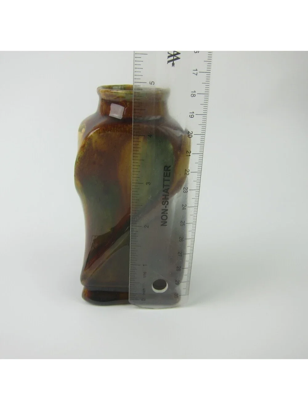 Antique Rockingham Glaze Art Pottery Twisted Square Vase 5